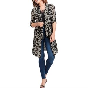 Maurices Small Lightweight Animal Print Duster Cardi EUC